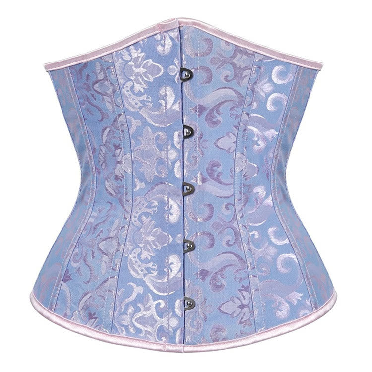 Women Polyester Lace Corset Off  Tummy Control Body Shaper - Lake Blue - XL - image 8