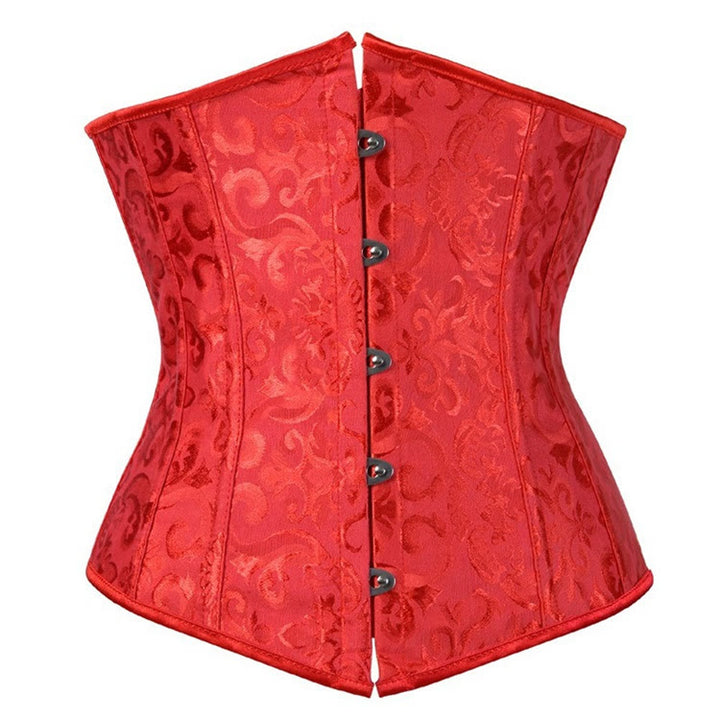 Women Polyester Lace Corset Off  Tummy Control Body Shaper - Red - XL - image 3