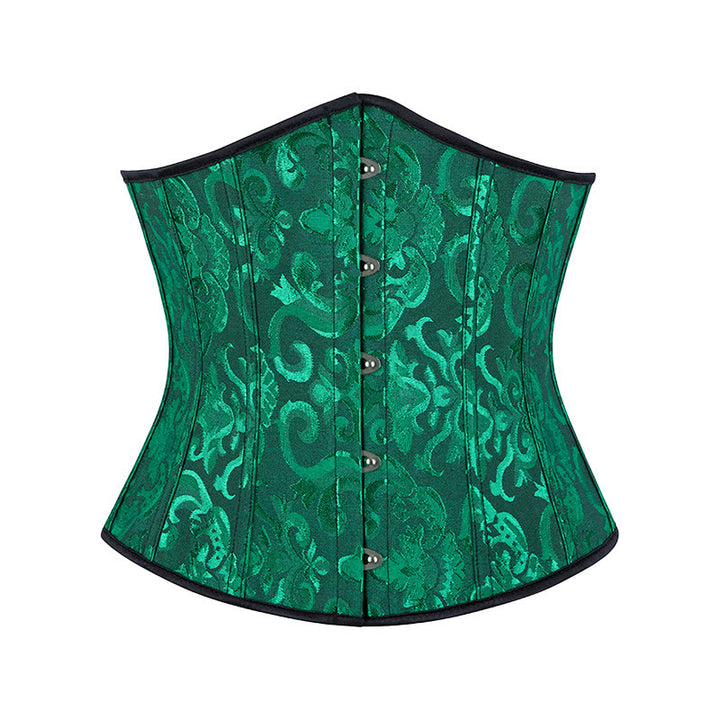 Women Short Jacquard Corset Waist Cincher Tummy Control Body Shaper - Black Green - 6XL - image 18
