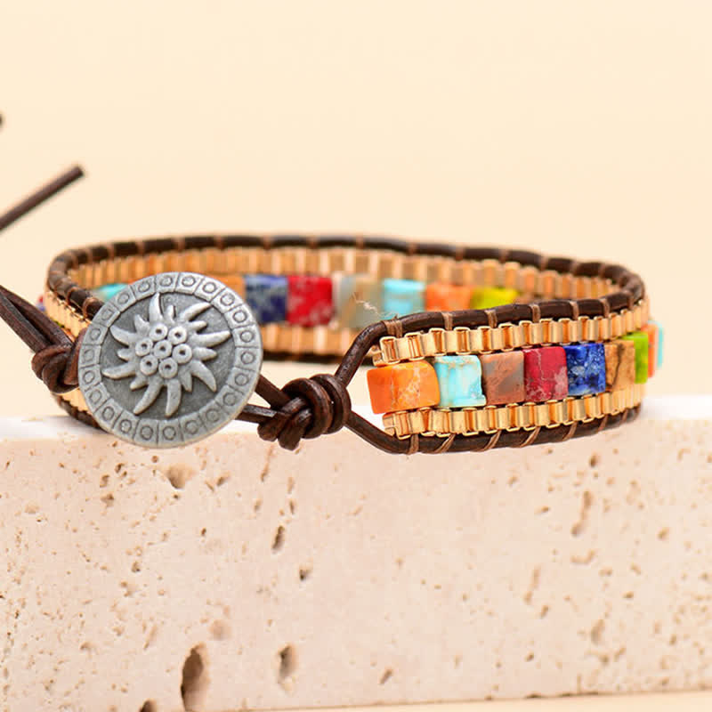 Modern Southwestern Style Square Turquoise Beaded Bracelet - image 5