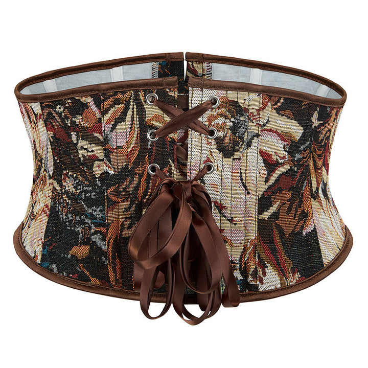 Retro Floral Jacquard Short Corset Fashion Outerwear for Daily & Party - image 2