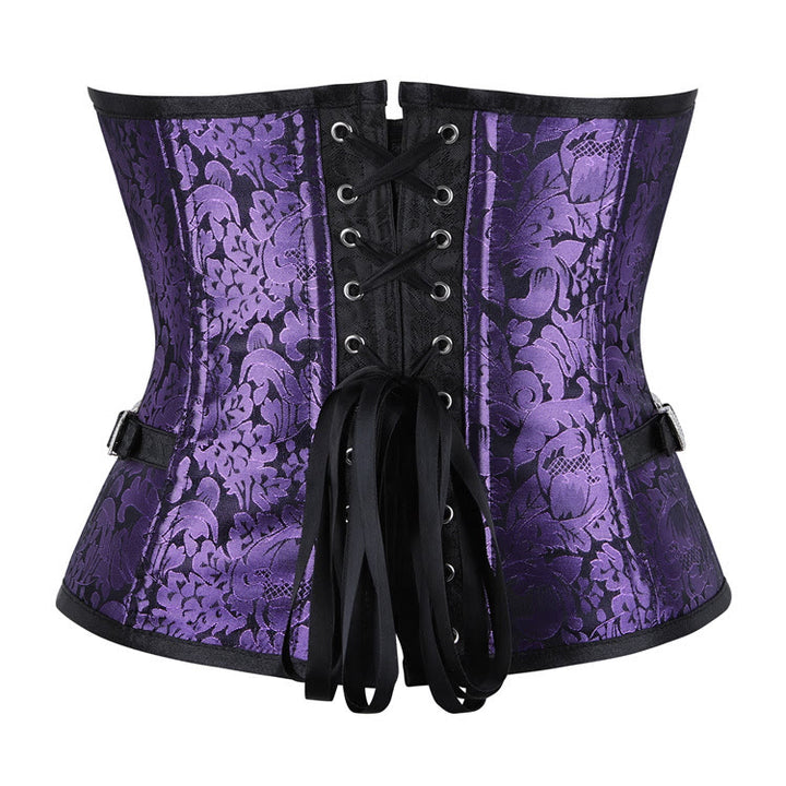 Women Gothic Jacquard Corset Waist Cincher Body Shaper - image 5