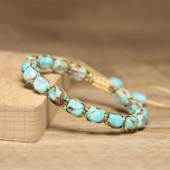 Colorful Turquoise Emperor Stone Adjustable Braided Rope Bracelet - image 4