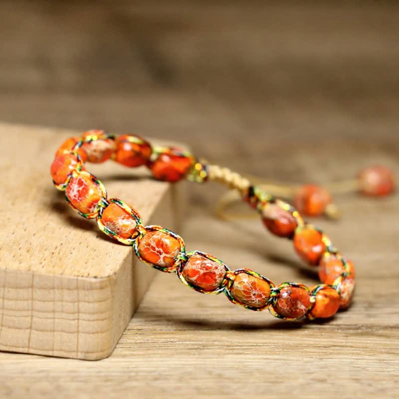 Colorful Turquoise Emperor Stone Adjustable Braided Rope Bracelet - image 15