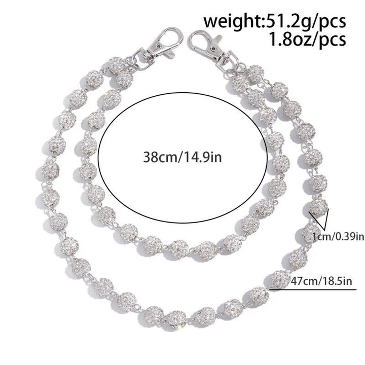 Iced Bling Ball Double Layer Diamond Pant Chain - image 9