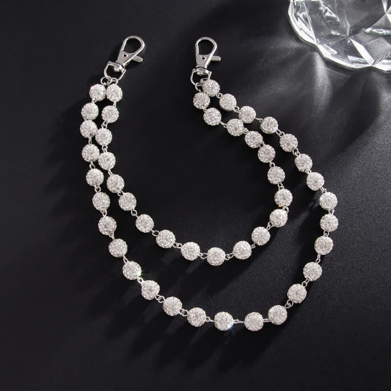 Iced Bling Ball Double Layer Diamond Pant Chain - image 1