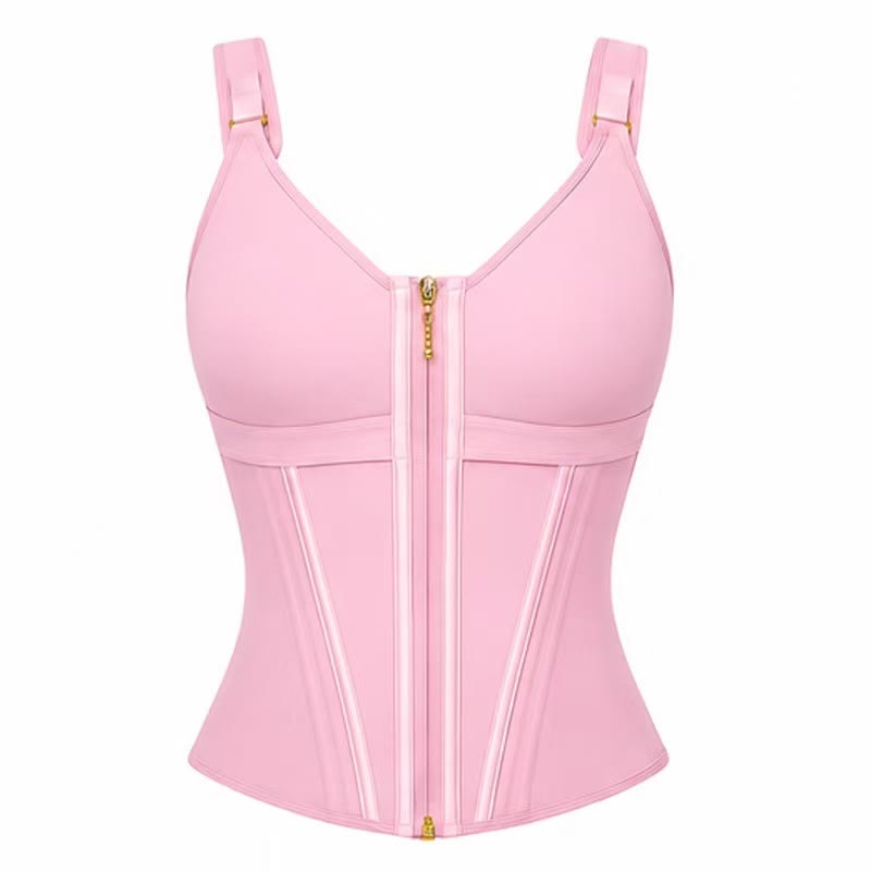 Women's  Underbust Shaper Vest Built-in Bra Waist Trainer Corset - Pink - 3XL - image 3