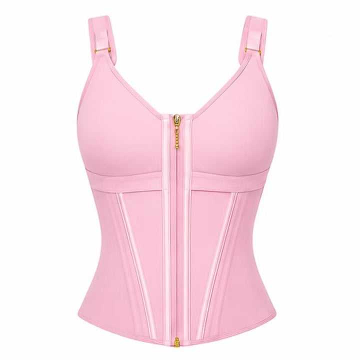 Women's  Underbust Shaper Vest Built-in Bra Waist Trainer Corset - Pink - 3XL - image 3