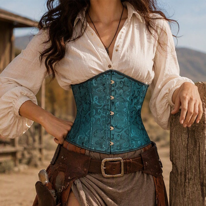Women Short Jacquard Corset Waist Cincher Tummy Control Body Shaper - image 0