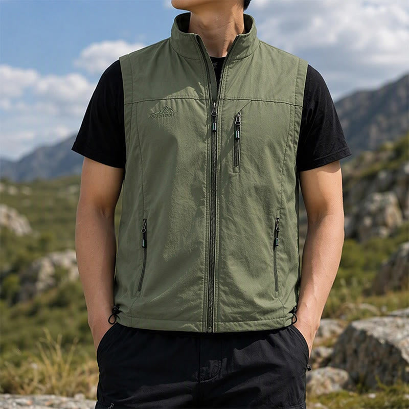 Men's Quick Dry Outdoor Utility Casual Waistcoat Vest - Army Green - 5XL - image 7