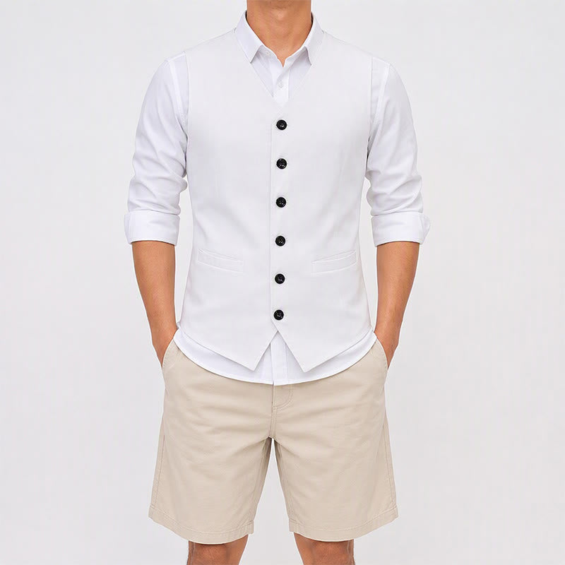 Men's Minimalist Linen Cotton Blend Casual Vest - image 1