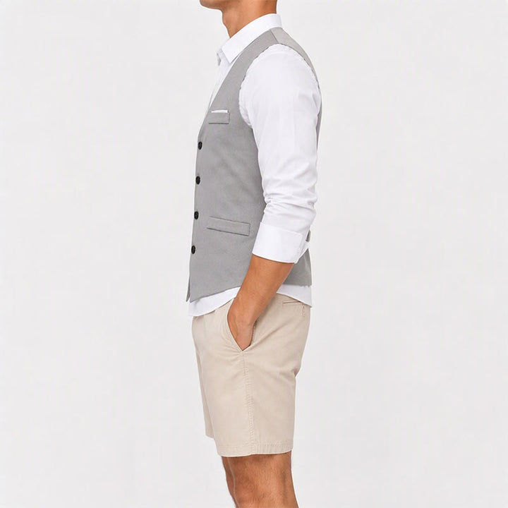 Men's British Slim Fit Suit Waistcoat Formal Business Vest - image 3