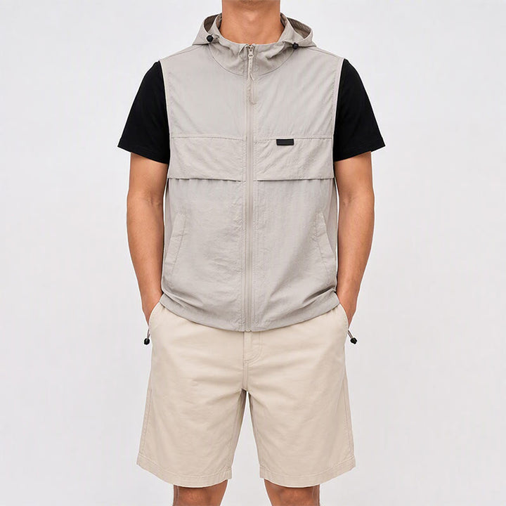 Men's Sun Protection Hooded Breathable Outdoor Sports Vest - image 1