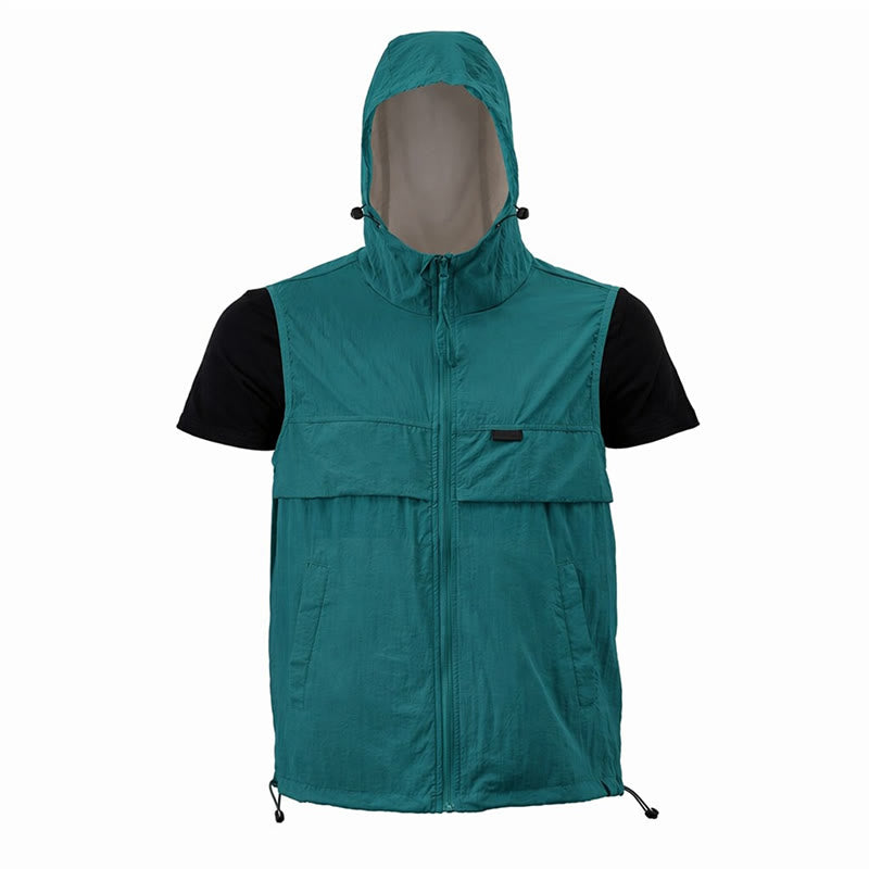 Men's Sun Protection Hooded Breathable Outdoor Sports Vest - image 20