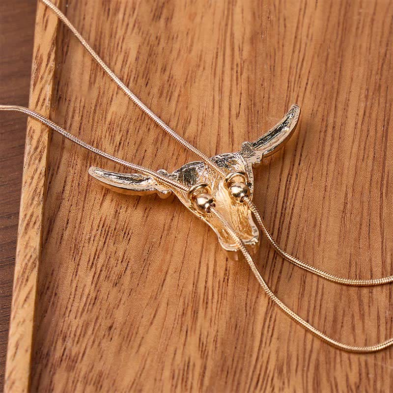 Taurus Lariat Longhorn Pull-Out Long Y-Shaped Bolo Necklace - image 2