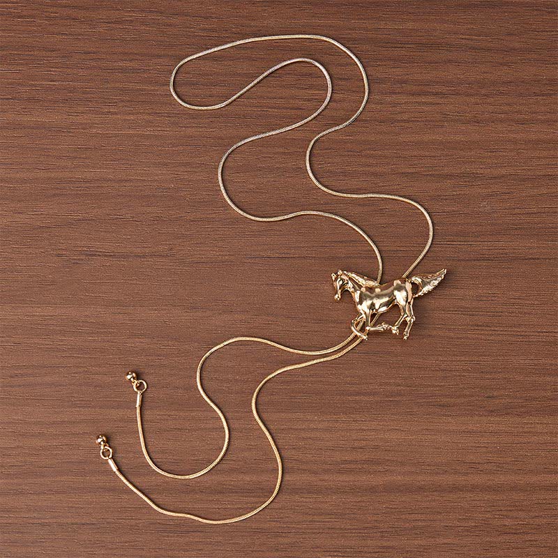 Wild Mustang Western Horse Lariat Y-Shaped Bolo Necklace - image 3