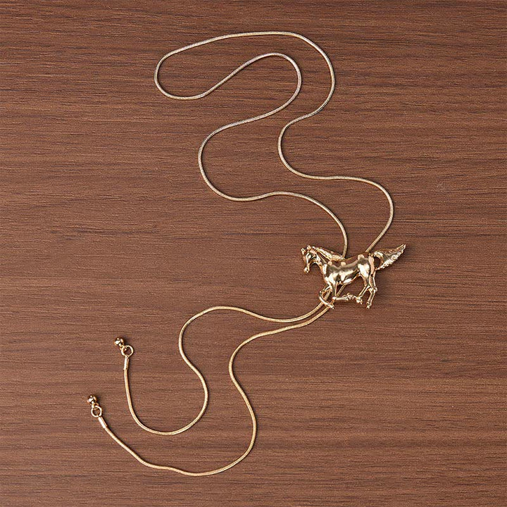 Wild Mustang Western Horse Lariat Y-Shaped Bolo Necklace - image 3
