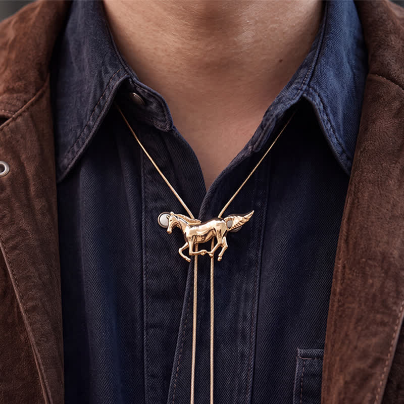 Wild Mustang Western Horse Lariat Y-Shaped Bolo Necklace - image 1