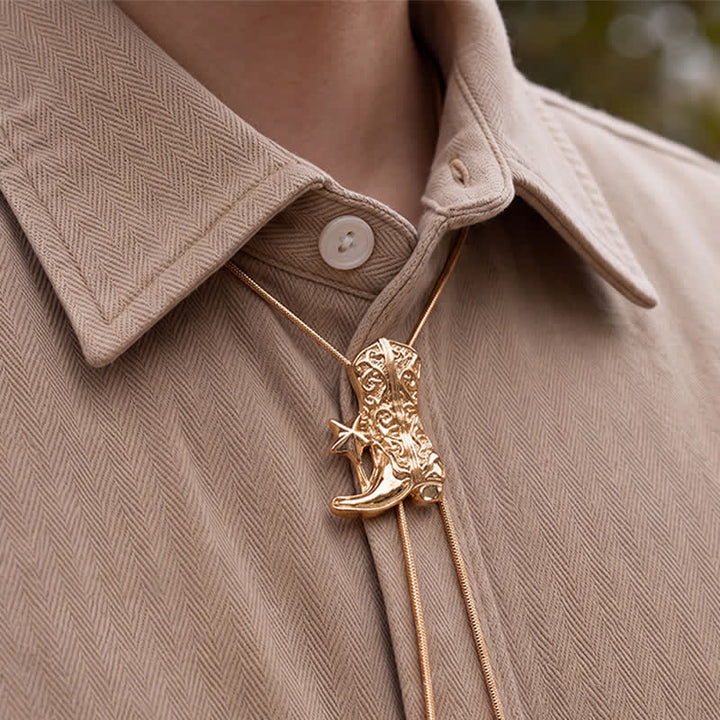Cowboy Boot With Star Y-Shaped Adjustable Bolo Necklace - image 1