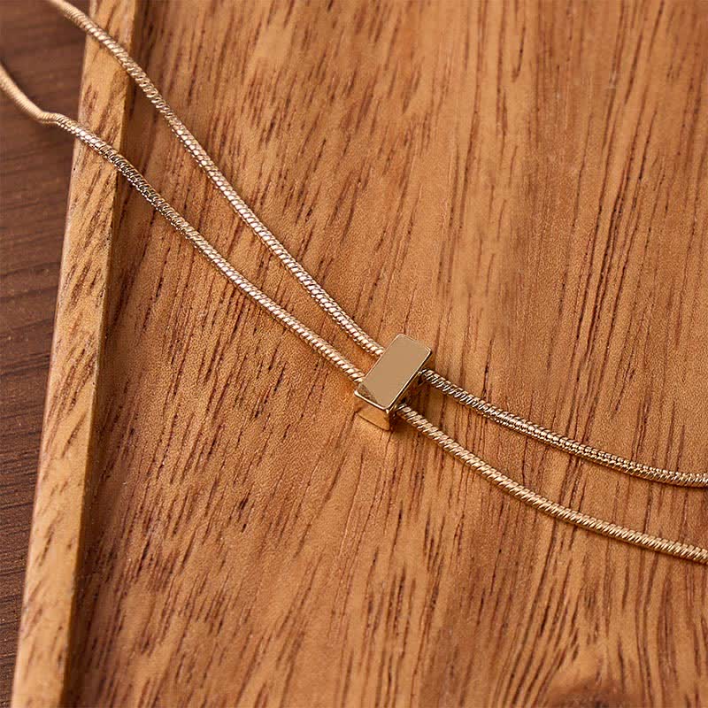Minimalist Dainty Bar Adjustable Slider Bolo Necklace - image 2