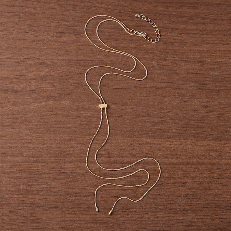 Minimalist Dainty Bar Adjustable Slider Bolo Necklace - image 3