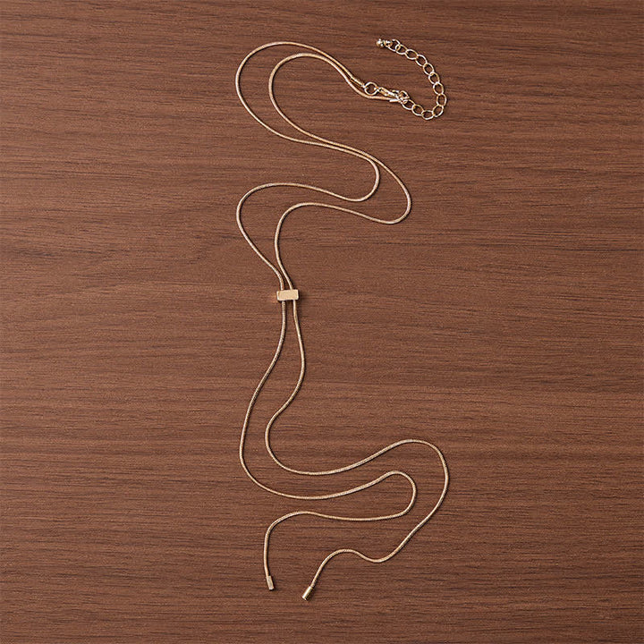 Minimalist Dainty Bar Adjustable Slider Bolo Necklace - image 3