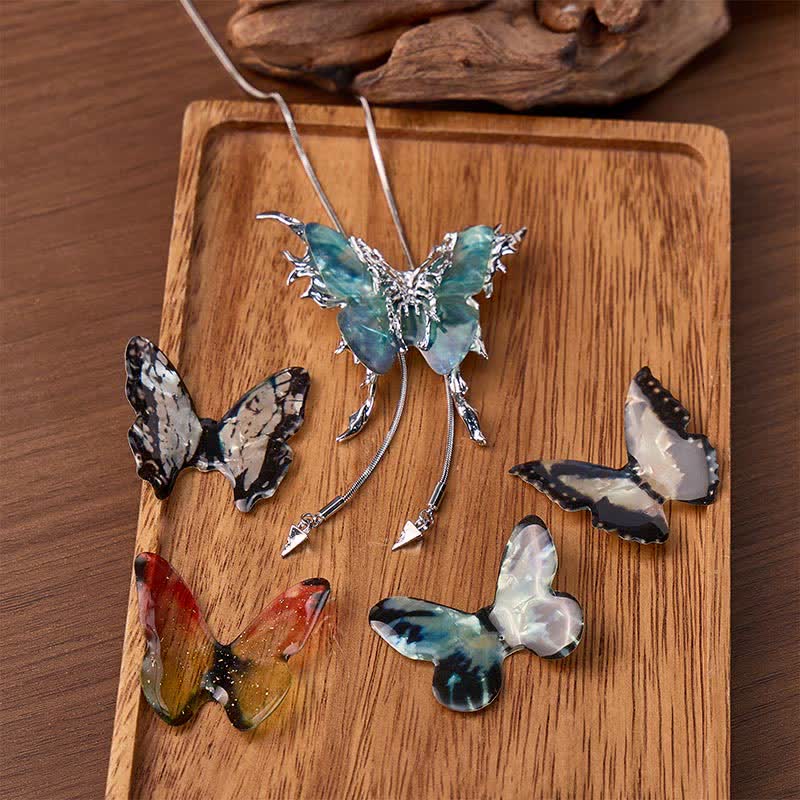 Interchangeable Butterfly Adjustable Slider Bolo Necklace With 6 Replaceable Wings - image 4