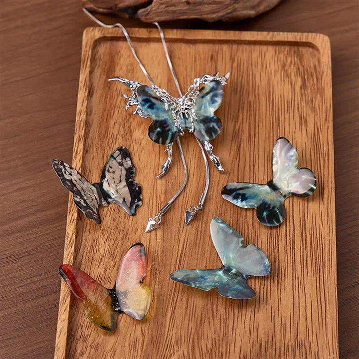 Interchangeable Butterfly Adjustable Slider Bolo Necklace With 6 Replaceable Wings - Silver - image 0