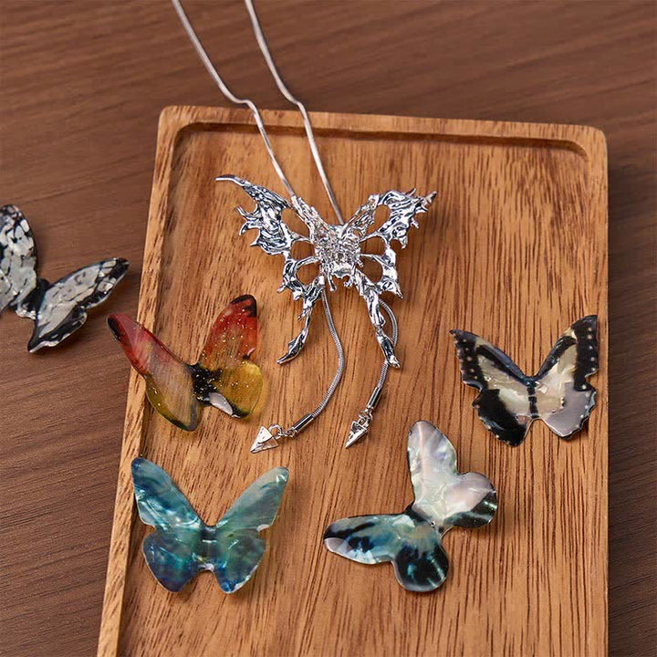 Interchangeable Butterfly Adjustable Slider Bolo Necklace With 6 Replaceable Wings - image 3