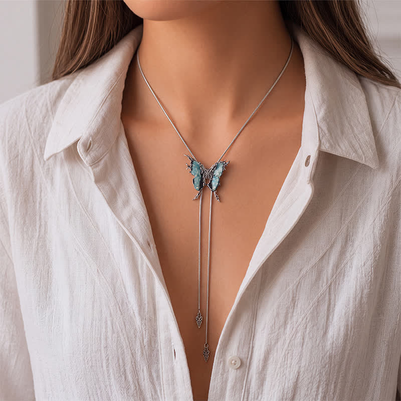 Interchangeable Butterfly Adjustable Slider Bolo Necklace With 6 Replaceable Wings - image 1