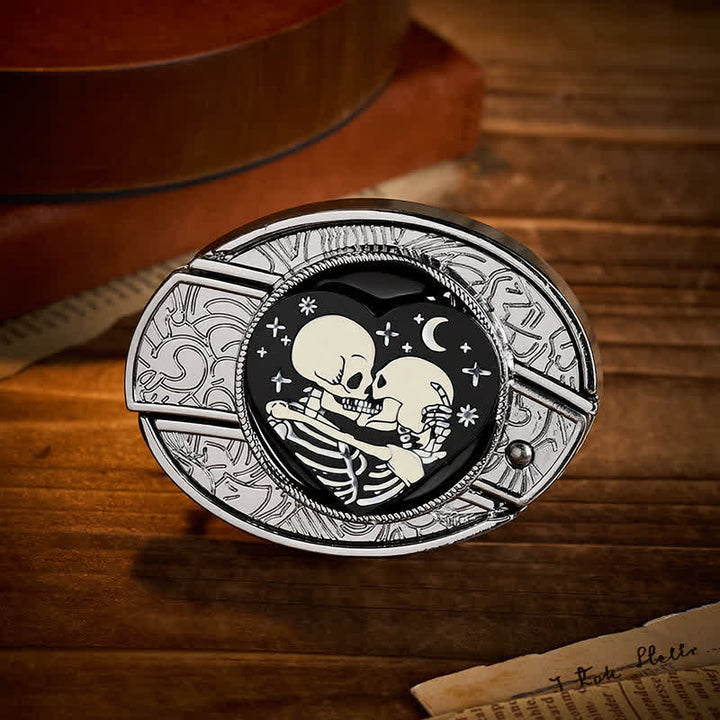 Gothic Hug Skeleton Lovers DIY Hidden Folding Knife Buckle Leather Belt - Skeleton Lovers - Without Belt - Not Included Belt - image 0