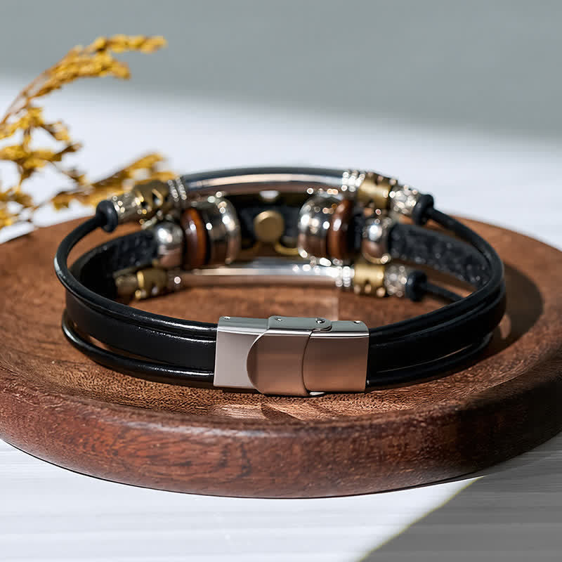 Vintage Butterfly Multi-Layer Viking Style Leather Bracelet - image 4