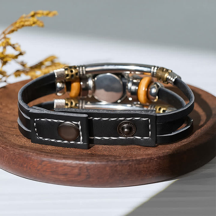 26 Initial Letter Time Gem Leather Bracelet - image 4