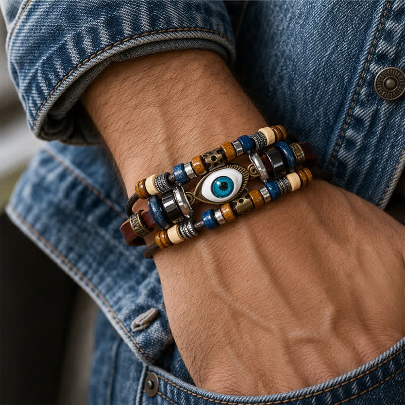 Bohemian Multi-layer Vintage Ethnic Stackable Leather Bracelet - image 7