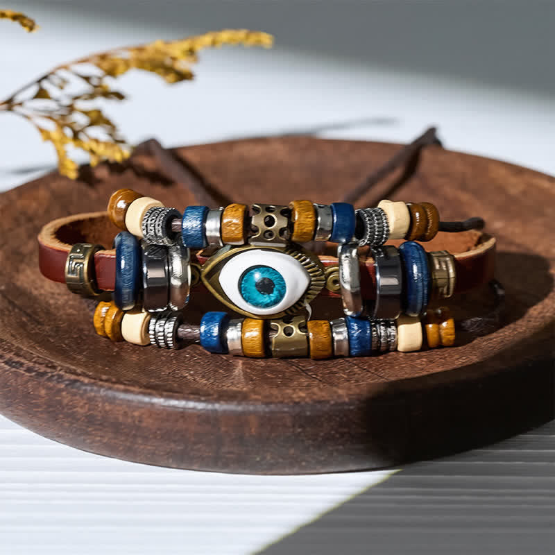 Bohemian Multi-layer Vintage Ethnic Stackable Leather Bracelet - Style#3 - image 6