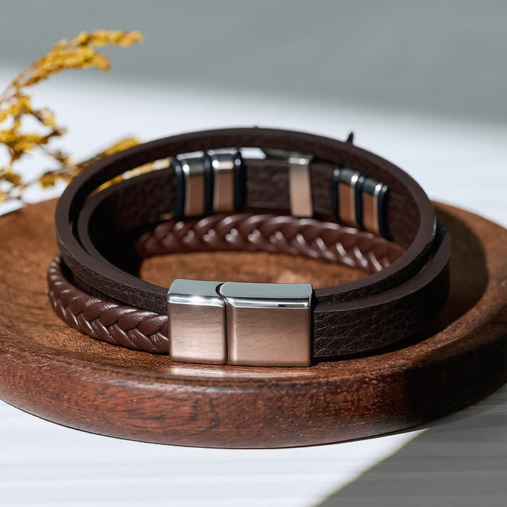 Western Cowboy Bull Head Multi-layer Braided Leather Bracelet - image 4