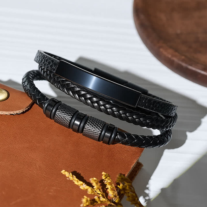 Minimalist Geometric Multi-strand Braided Leather Bracelet - image 4