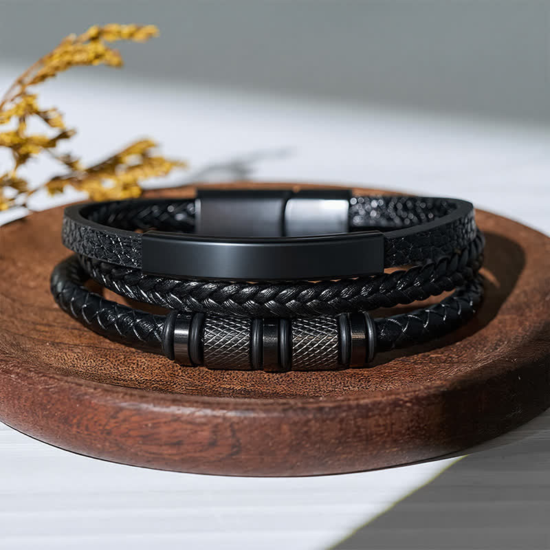 Minimalist Geometric Multi-strand Braided Leather Bracelet - image 5