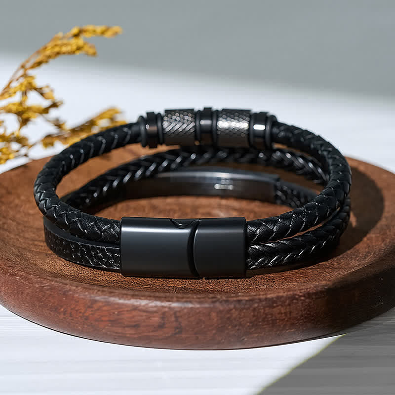 Minimalist Geometric Multi-strand Braided Leather Bracelet - image 6