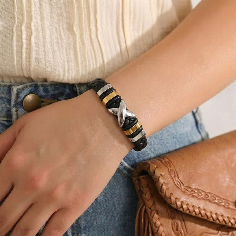 Multi Style Alloy Bead Vintage Leather Bracelet - image 2