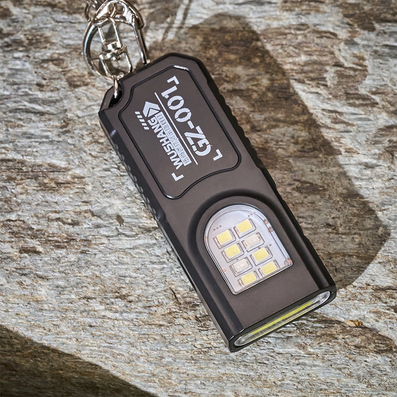 Mini Cob Flashlight Survival Whistle With Compass Keychain - image 5