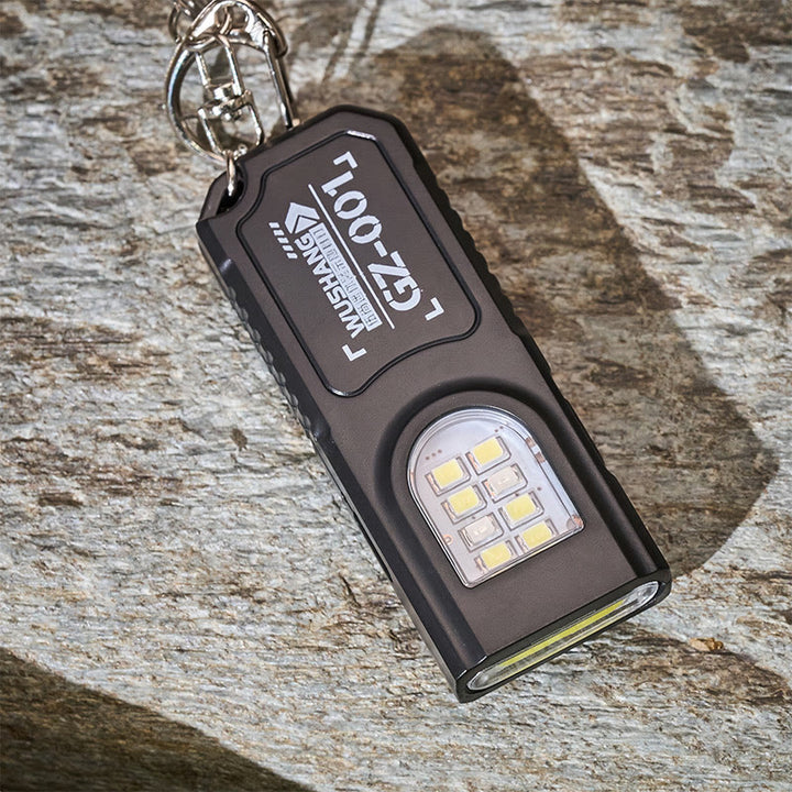 Mini Cob Flashlight Survival Whistle With Compass Keychain - image 5
