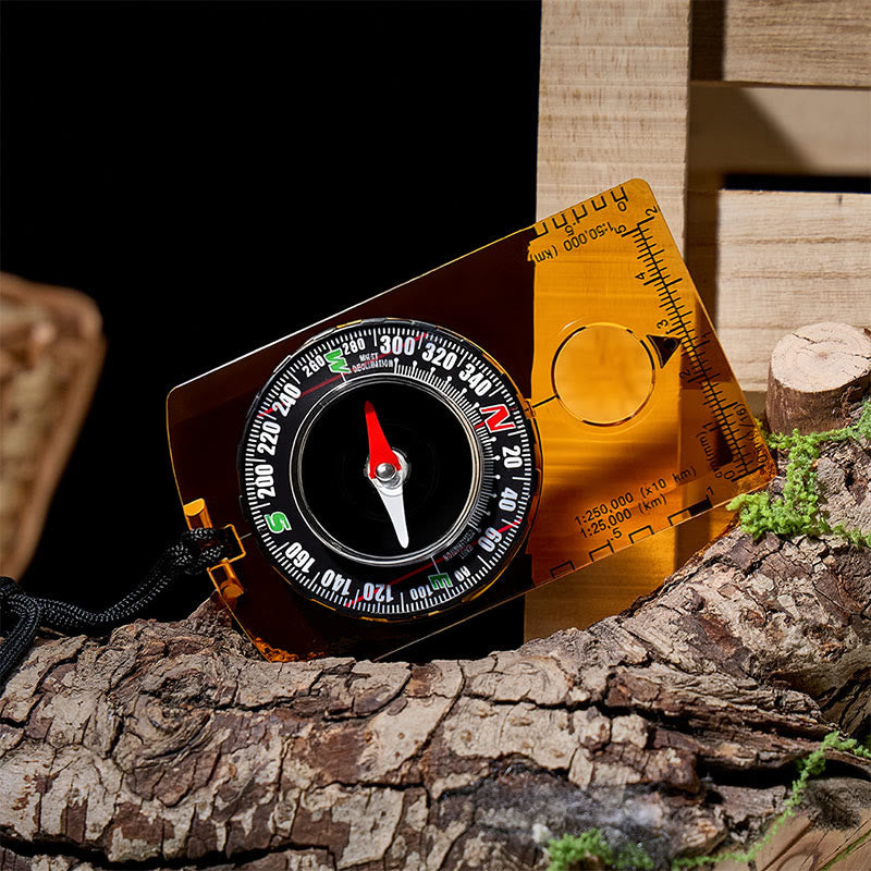 Multifunctional Baseplate Compass For Outdoor Map Compass - Orange - image 4