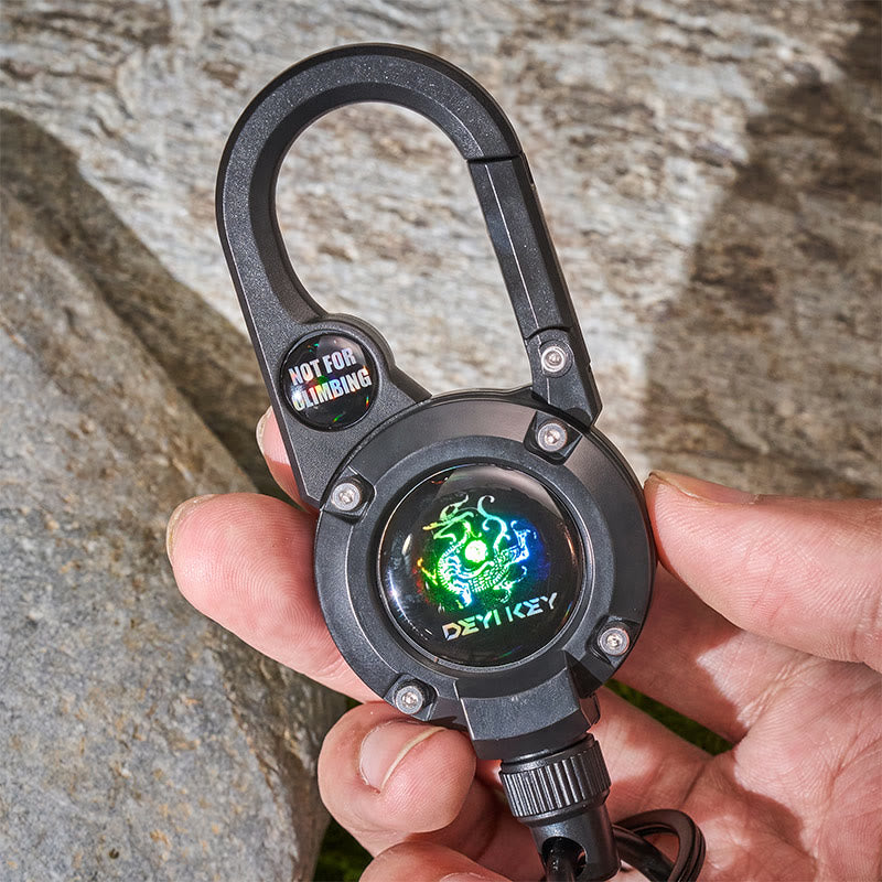 EDC Tool Retractable Key Carabiner with Compass Keychain - image 4