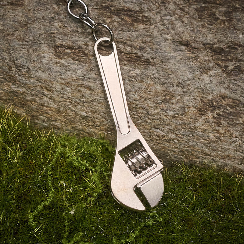 Multi-function EDC Carabiner Tape Measure Adjustable Wrench Compass Keychain - image 7
