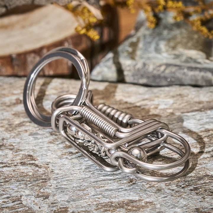 EDC Multi-Functional Handmade Stainless Steel Bird Keychain - image 3