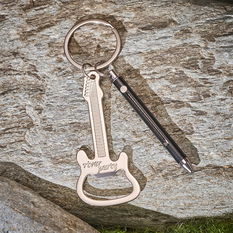 Retractable Toothpick & Guitar Bottle Opener Portable EDC Set Keychain - image 4