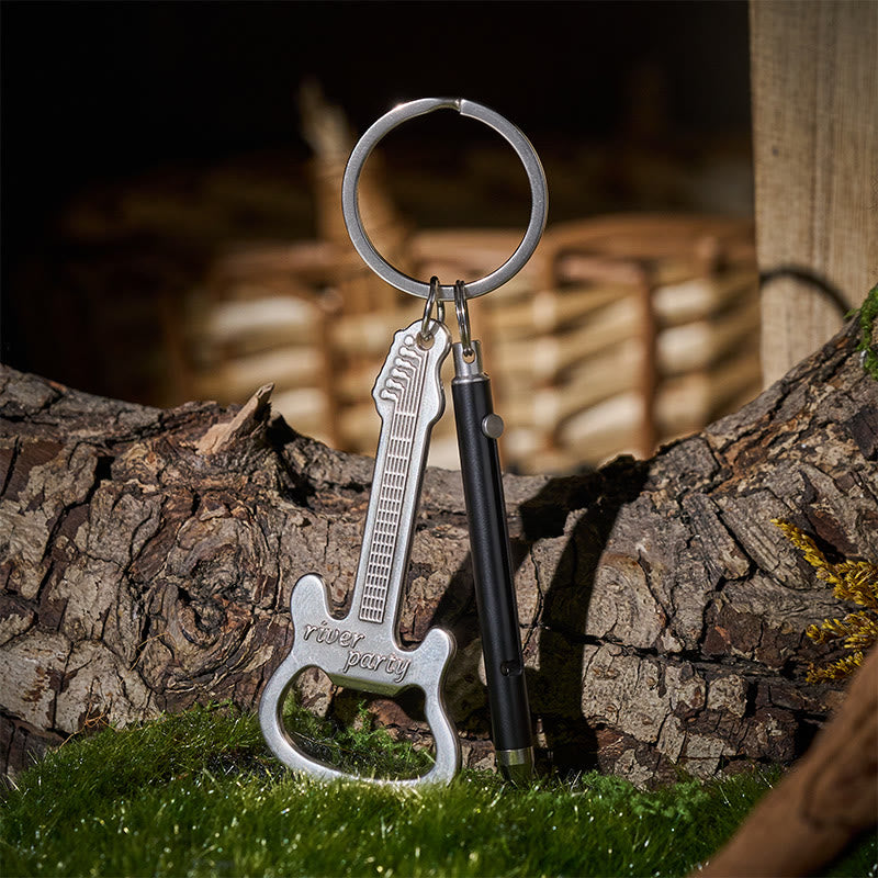 Retractable Toothpick & Guitar Bottle Opener Portable EDC Set Keychain - Style#2 - image 5