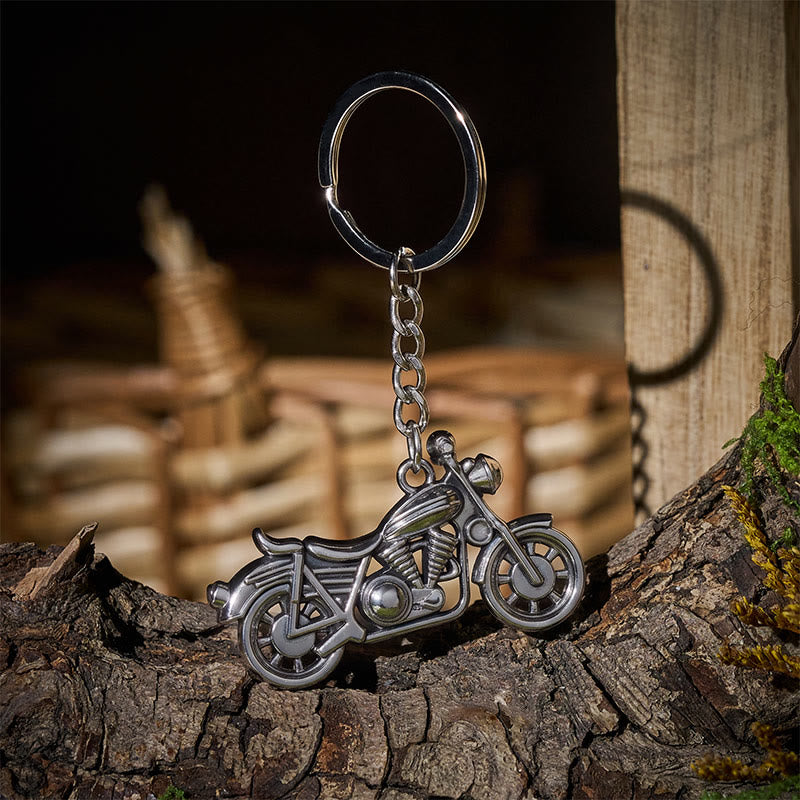 Mini Brass Cutting Knife & Motorcycle Pendant Keychain - image 1