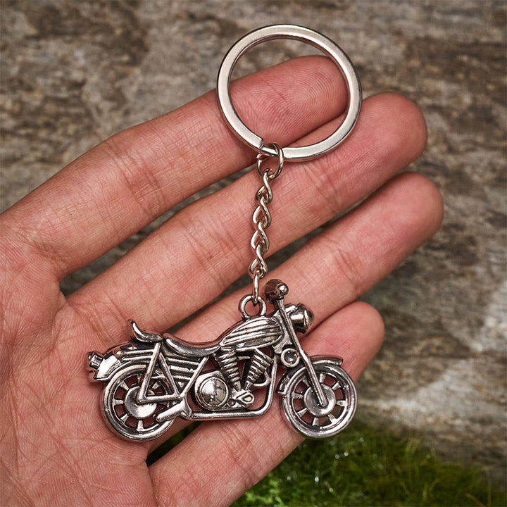 Mini Brass Cutting Knife & Motorcycle Pendant Keychain - image 3
